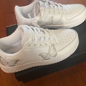 Custom Air Force 1s reflective butterfly